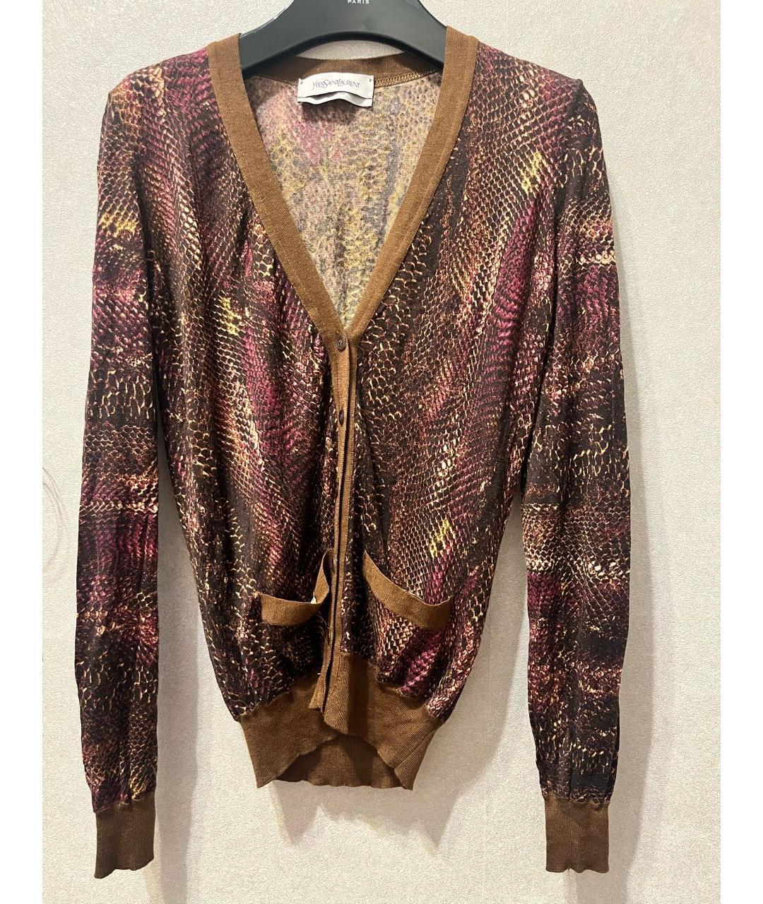 SAINT LAURENT Коричневый кашемировый кардиган, фото 5