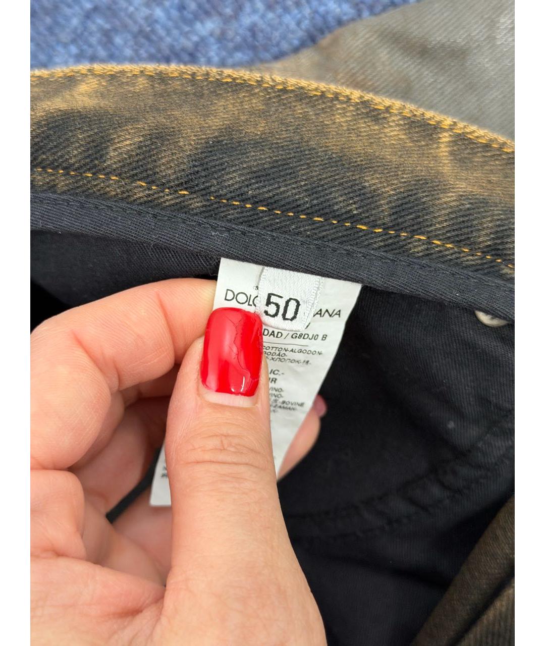 DOLCE&GABBANA Коричневые хлопковые прямые джинсы, фото 7