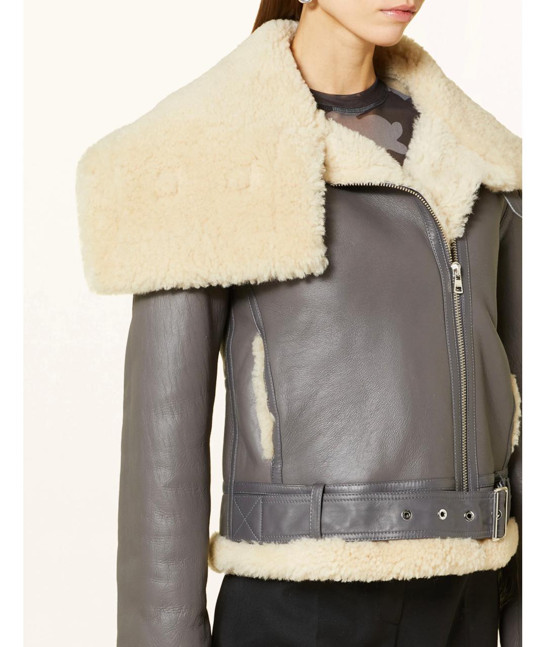 J.W.ANDERSON Серая кожаная дубленка, фото 4