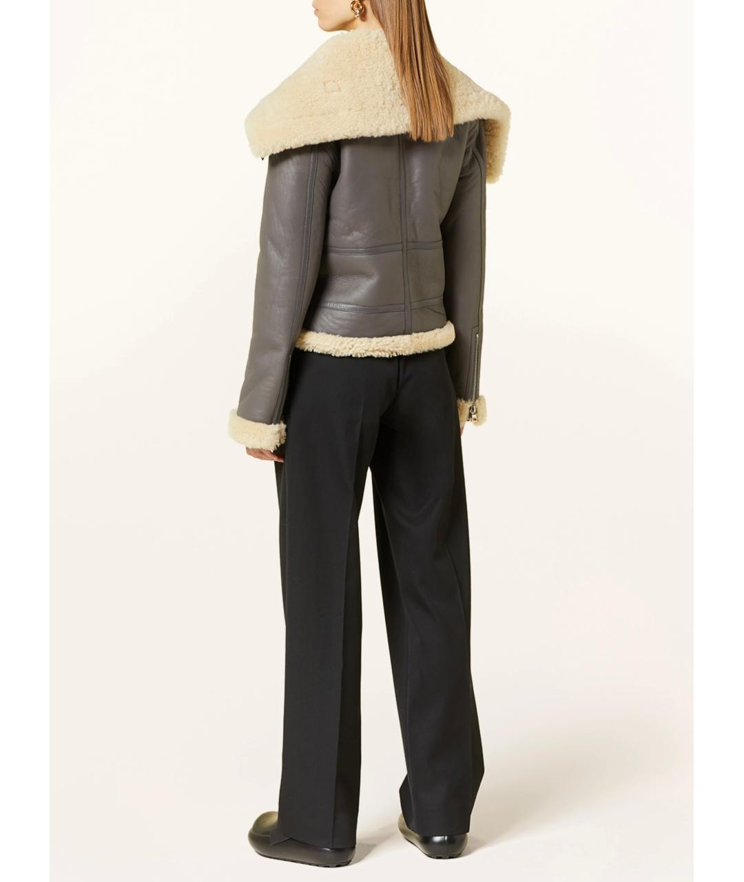 J.W.ANDERSON Серая кожаная дубленка, фото 3