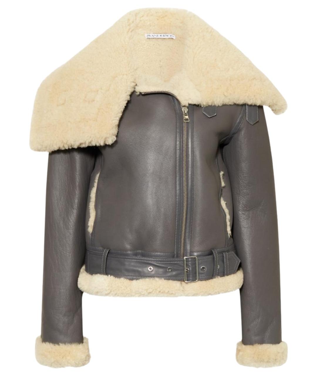 J.W.ANDERSON Серая кожаная дубленка, фото 1