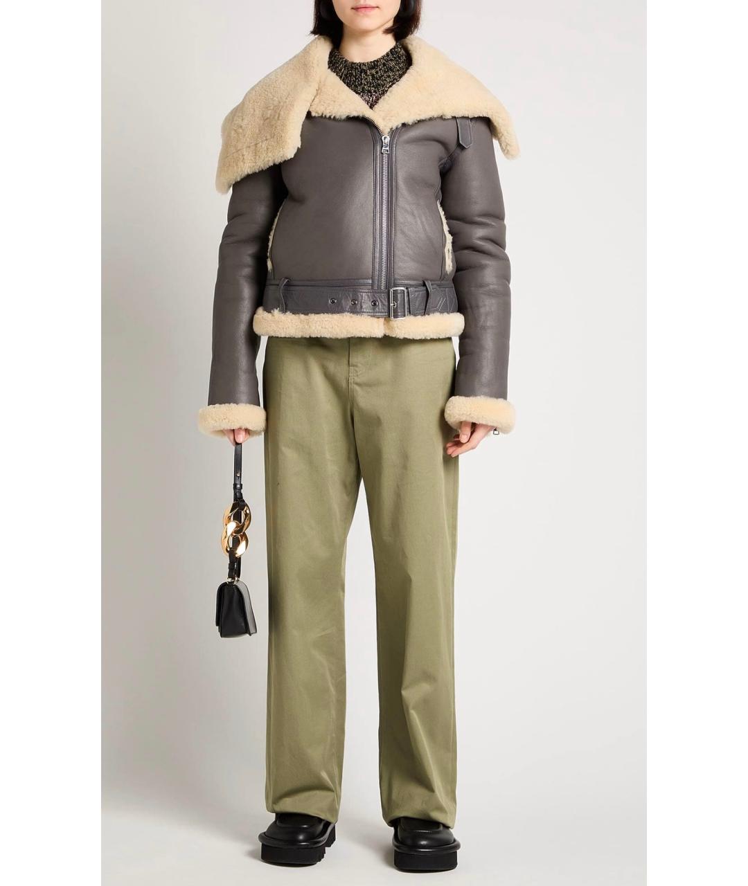 J.W.ANDERSON Серая кожаная дубленка, фото 5