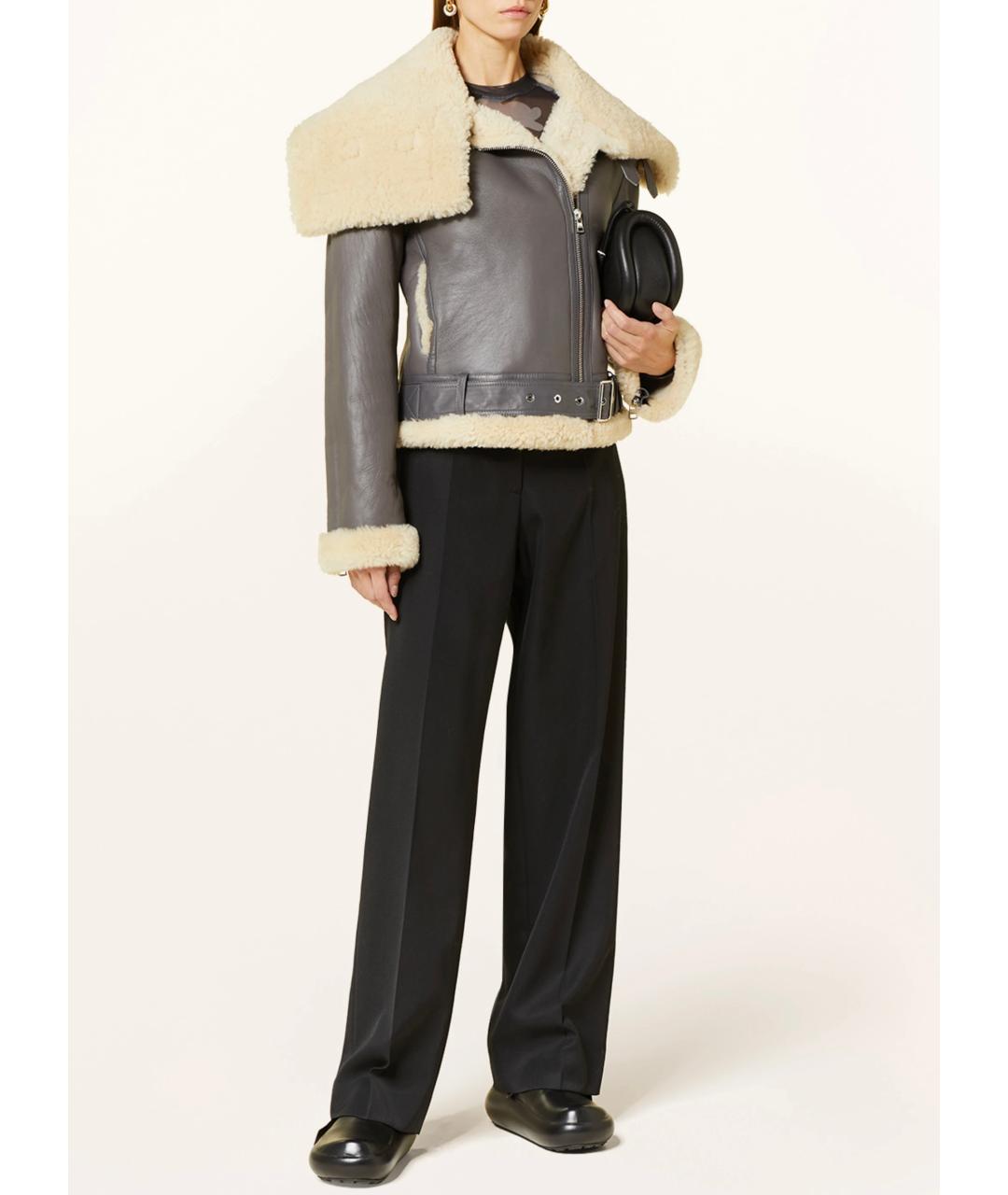 J.W.ANDERSON Серая кожаная дубленка, фото 2