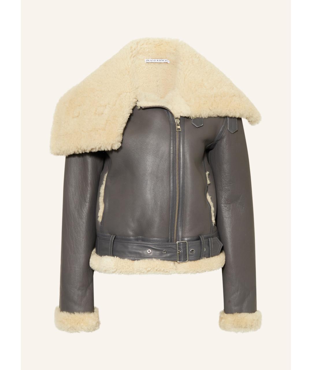 J.W.ANDERSON Серая кожаная дубленка, фото 7
