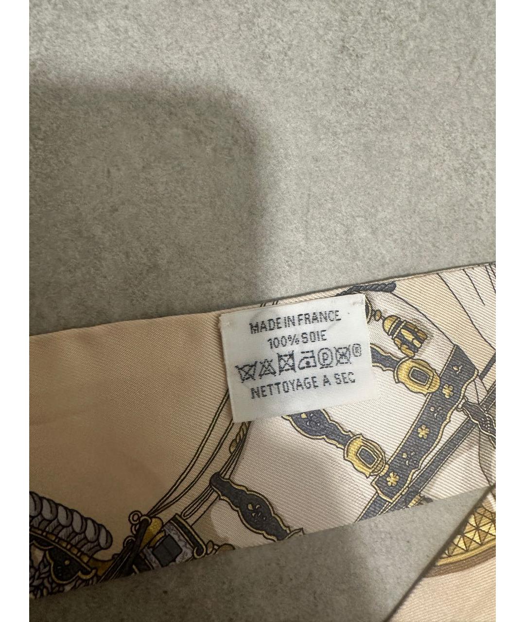 HERMES Оранжевый шелковый платок, фото 3