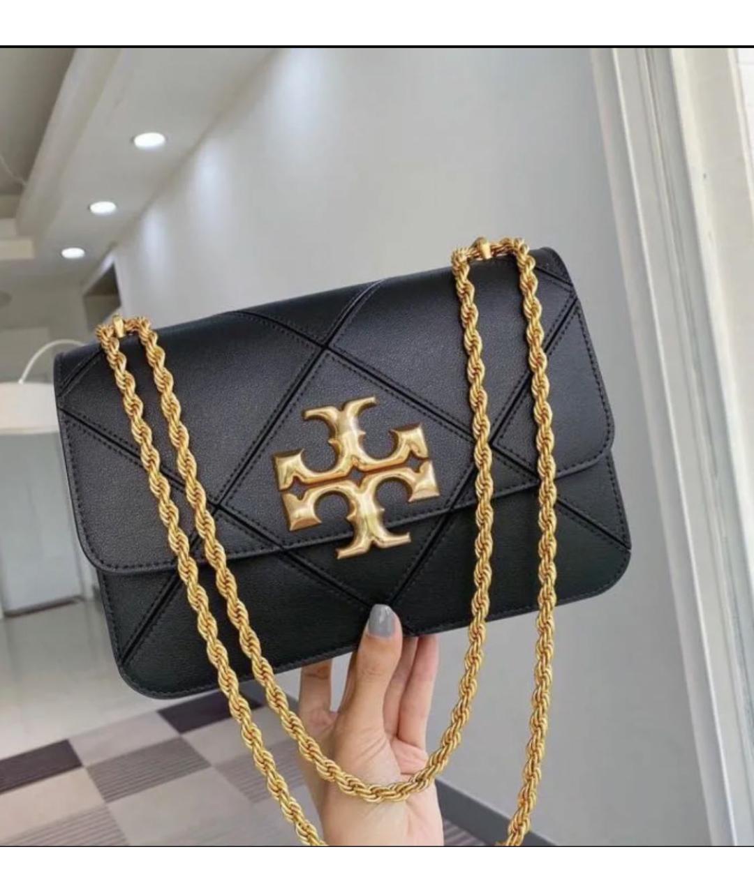 TORY BURCH Черная кожаная сумка через плечо, фото 8