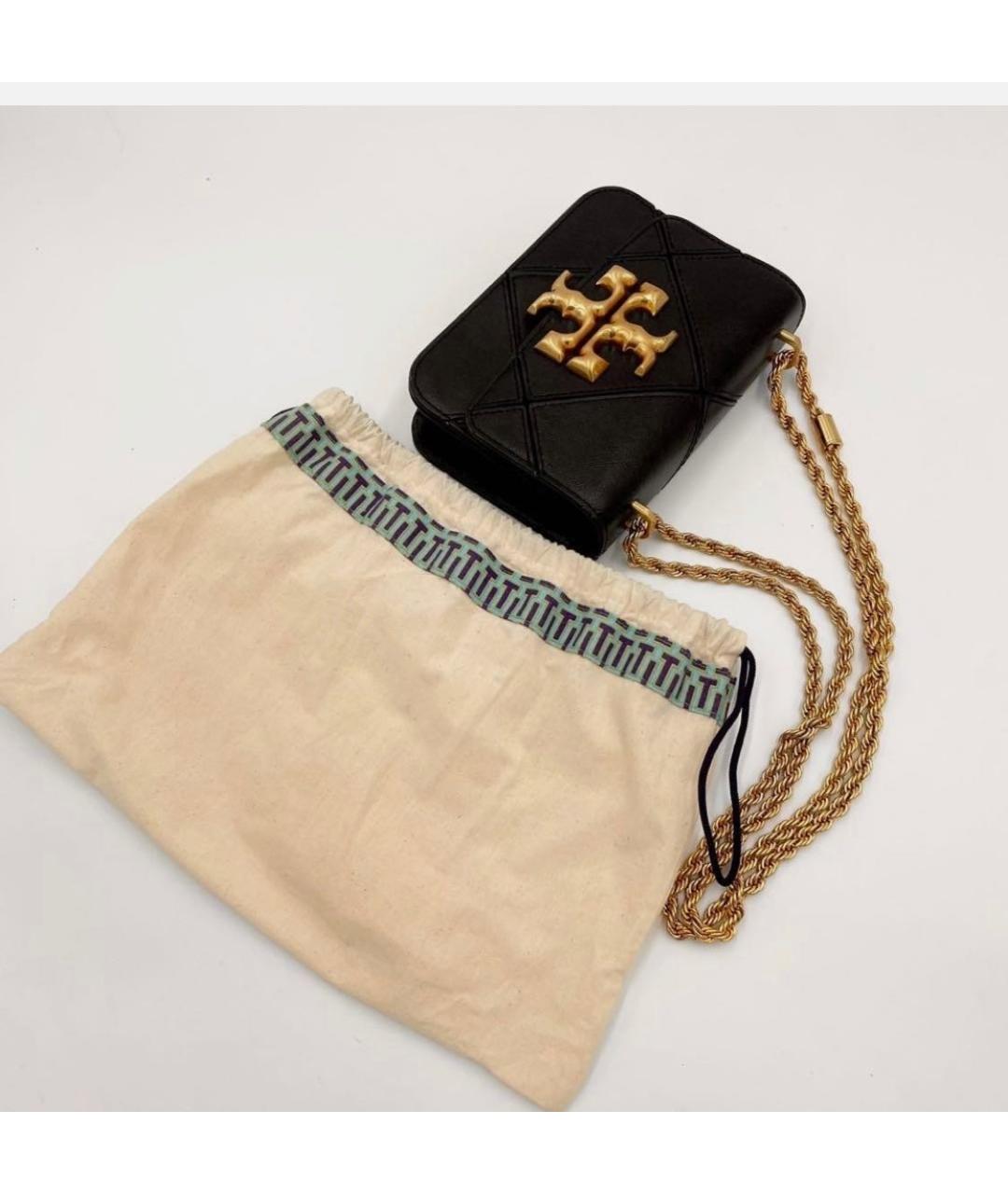 TORY BURCH Черная кожаная сумка через плечо, фото 5