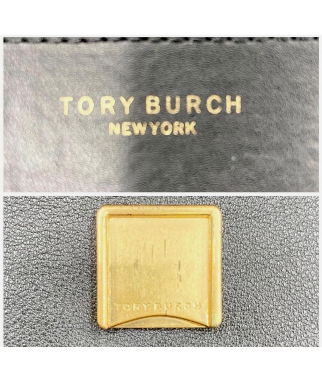 TORY BURCH Черная кожаная сумка через плечо, фото 7
