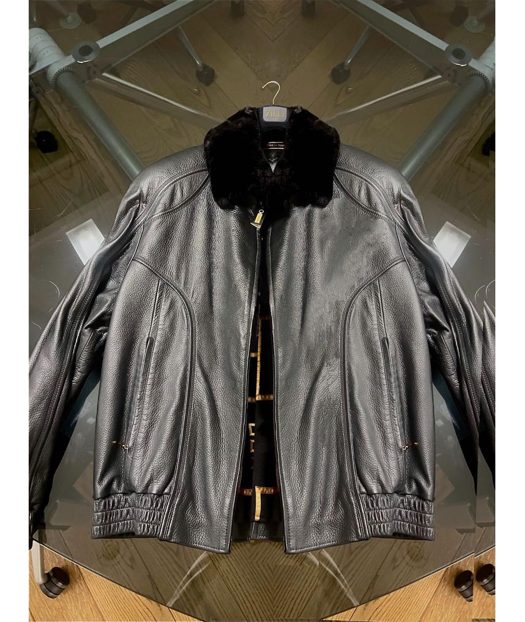 ZILLI Черная кожаная куртка, фото 8