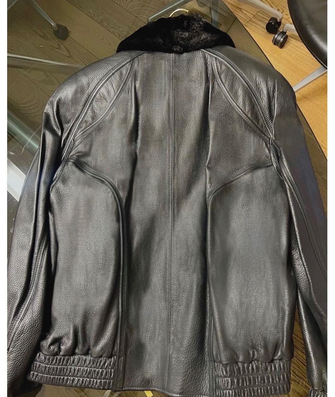 ZILLI Черная кожаная куртка, фото 2