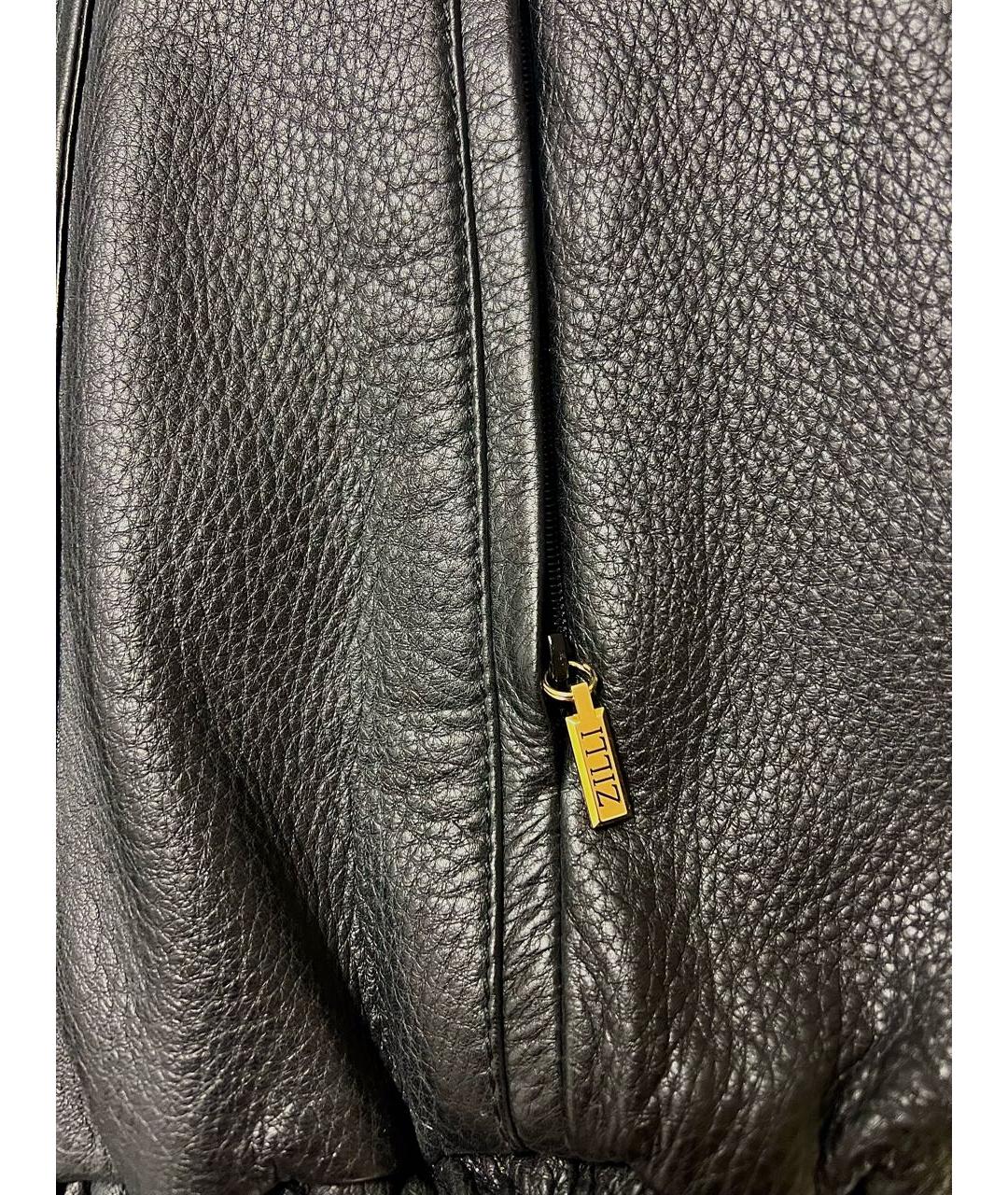 ZILLI Черная кожаная куртка, фото 4