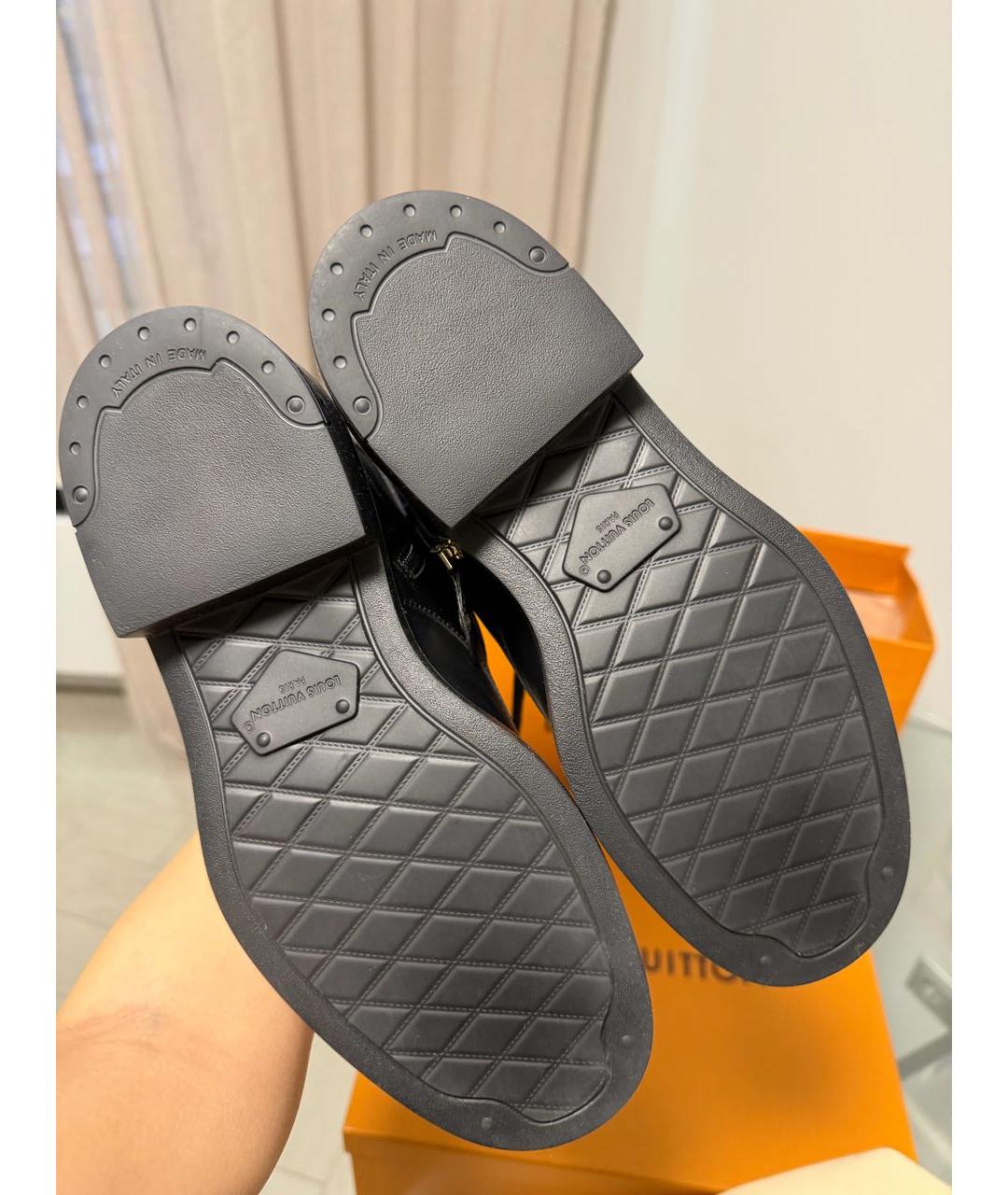 LOUIS VUITTON Черные кожаные ботинки, фото 5