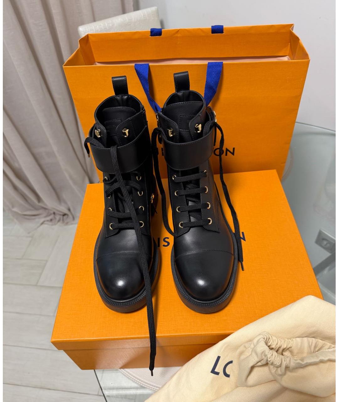 LOUIS VUITTON Черные кожаные ботинки, фото 7