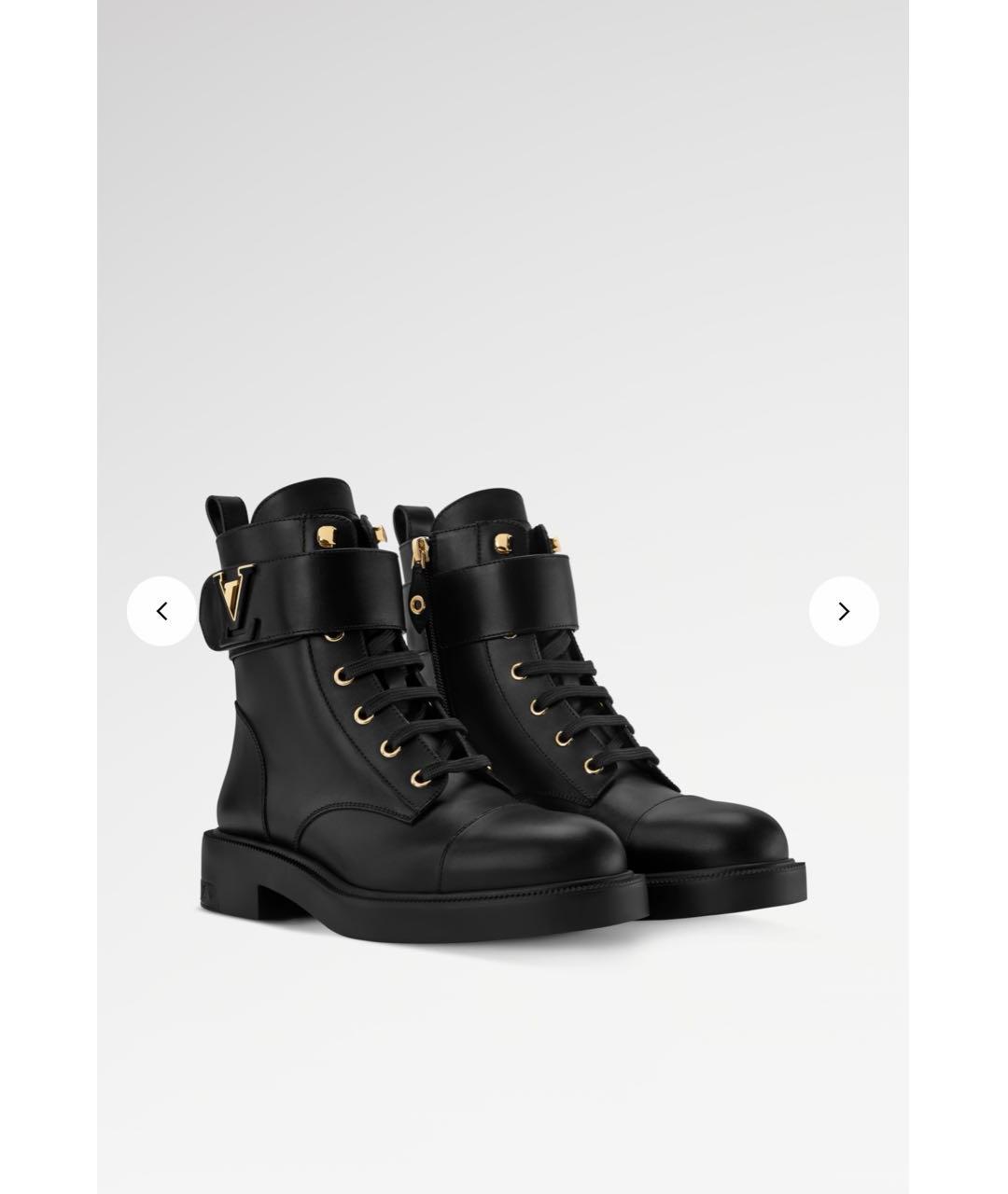 LOUIS VUITTON Черные кожаные ботинки, фото 2