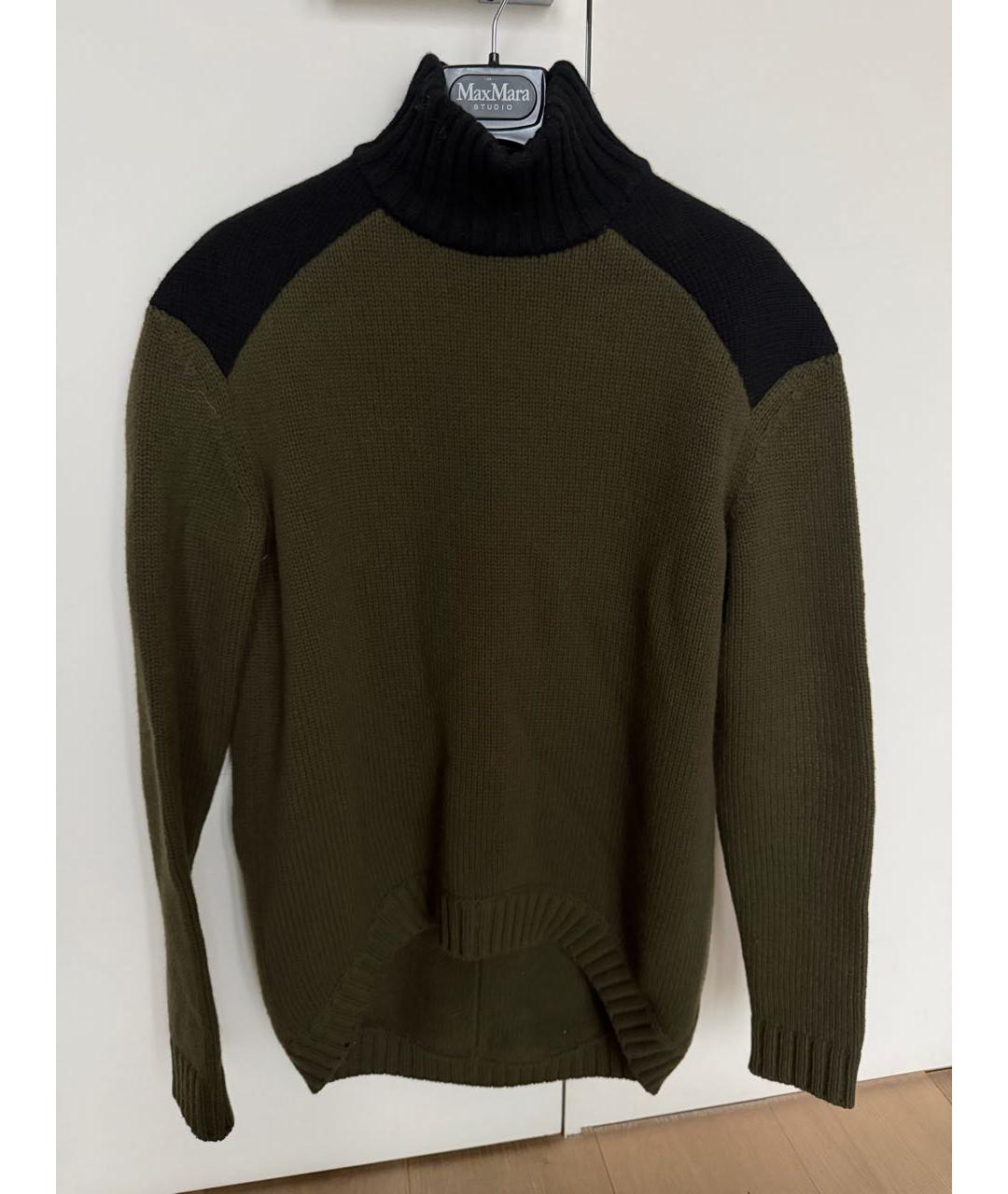 GIVENCHY Хаки шерстяной джемпер / свитер, фото 6