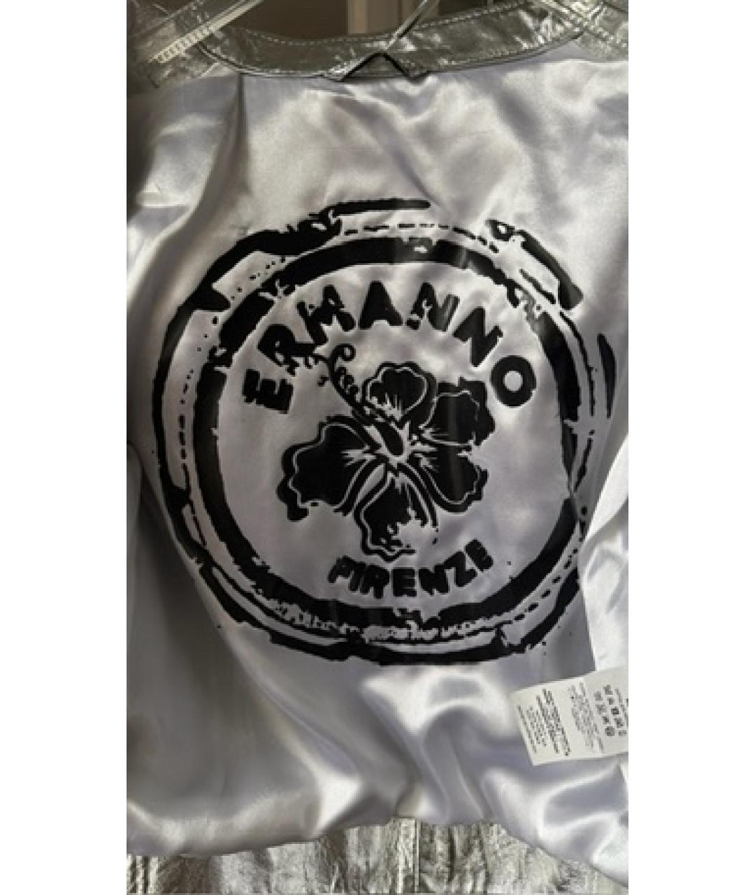 ERMANNO SCERVINO Серебряная кожаная куртка, фото 3