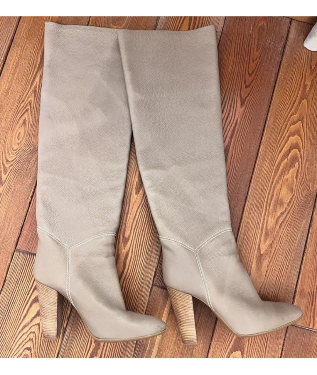 GIUSEPPE ZANOTTI DESIGN Бежевые кожаные сапоги, фото 9