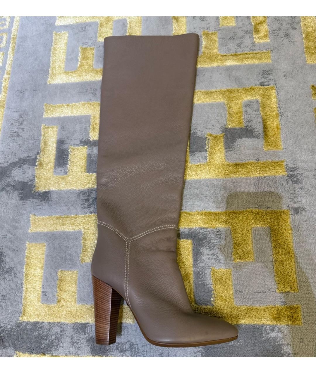 GIUSEPPE ZANOTTI DESIGN Бежевые кожаные сапоги, фото 8