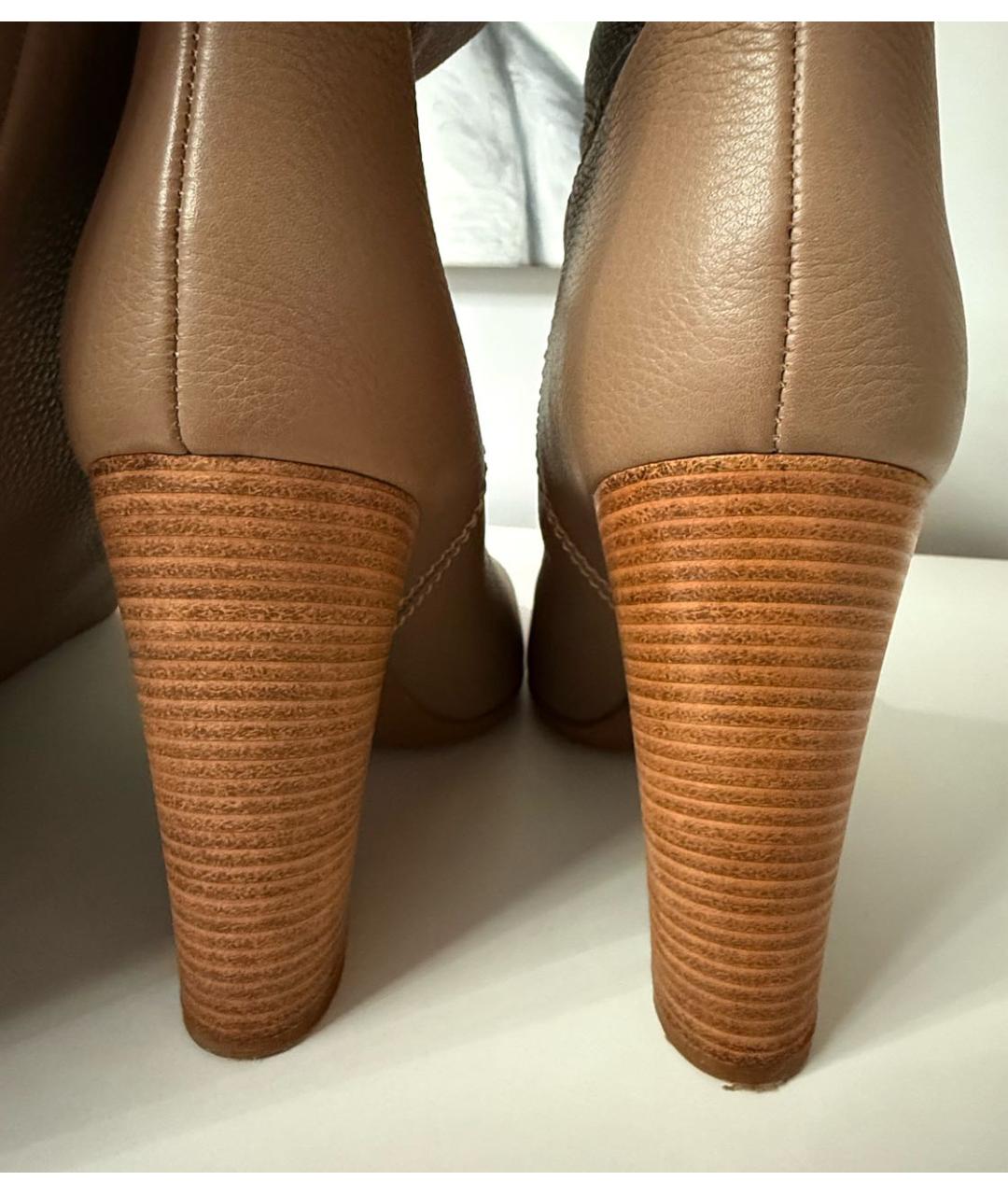 GIUSEPPE ZANOTTI DESIGN Бежевые кожаные сапоги, фото 3