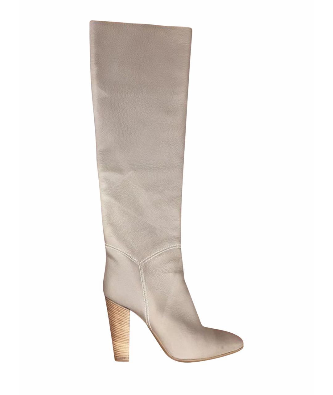 GIUSEPPE ZANOTTI DESIGN Бежевые кожаные сапоги, фото 1