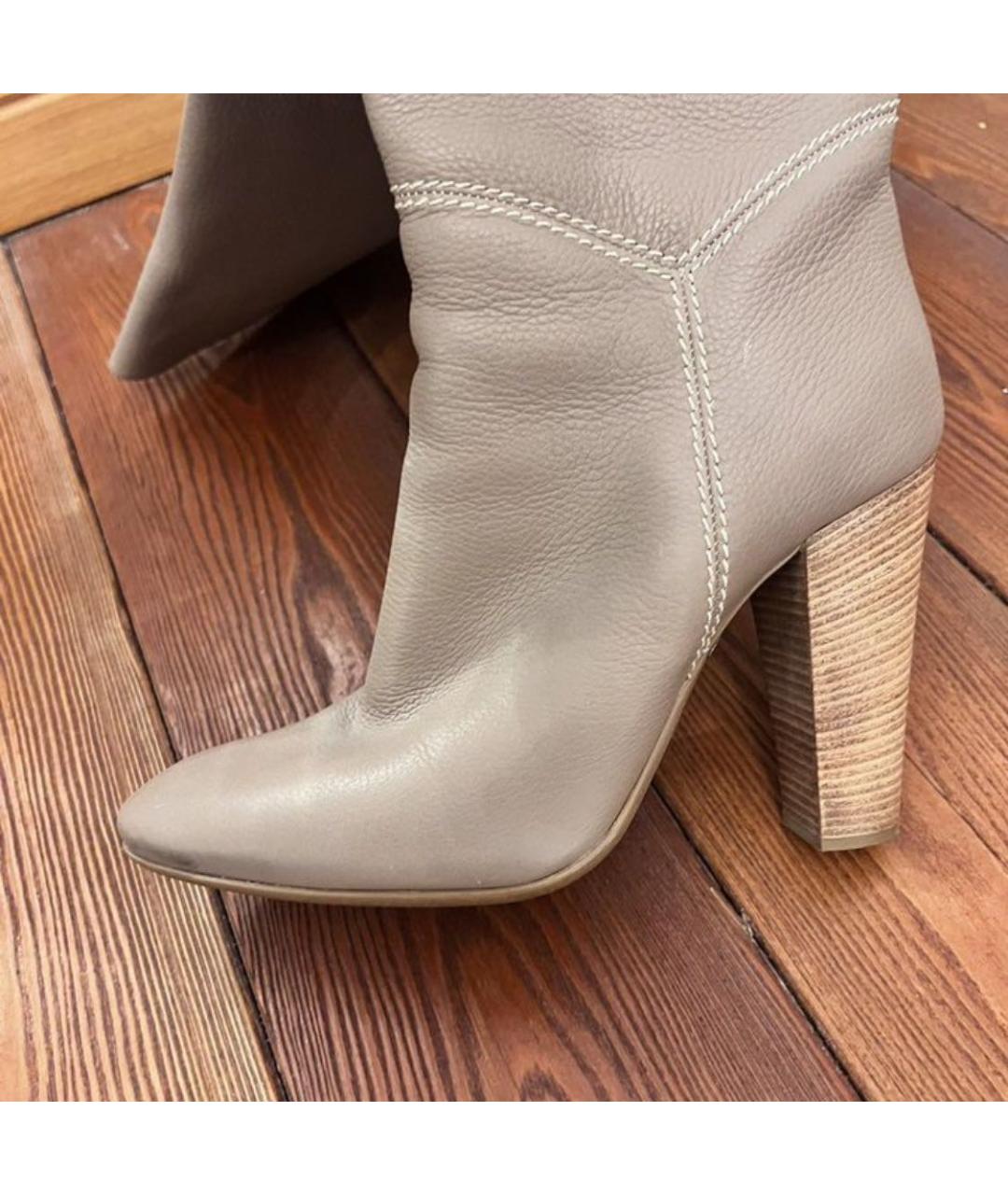 GIUSEPPE ZANOTTI DESIGN Бежевые кожаные сапоги, фото 4