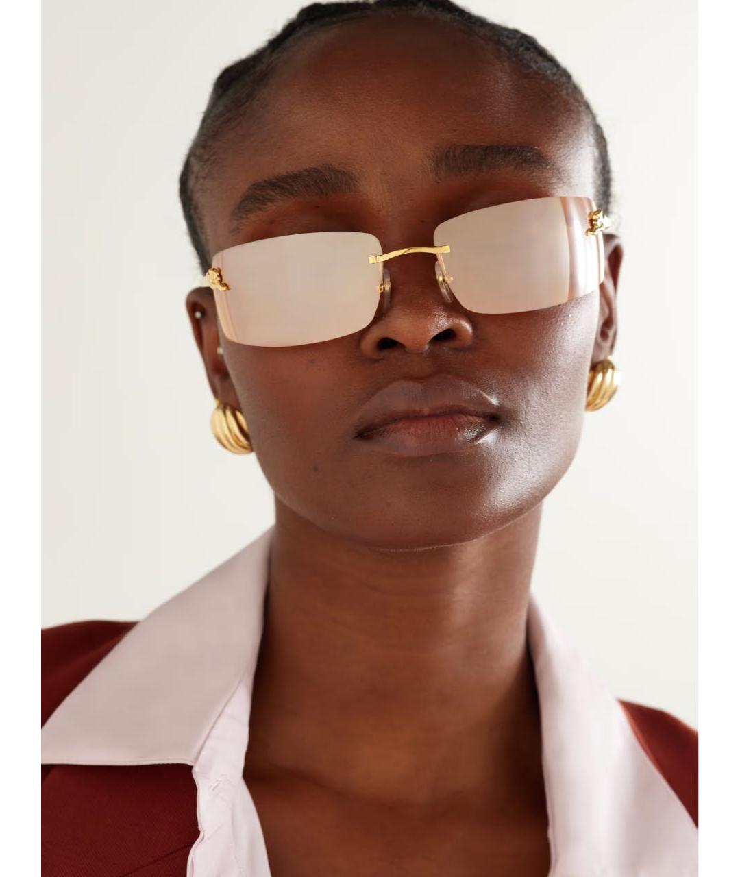 CARTIER Золотые металлические солнцезащитные очки, фото 3
