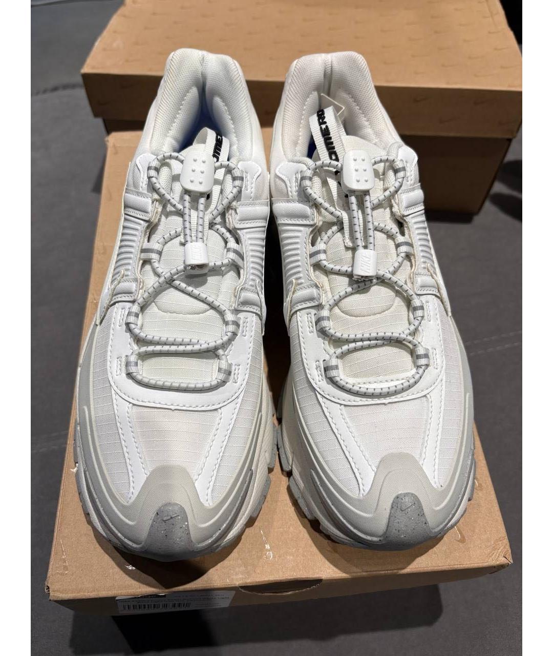 NIKE Белые текстильные низкие кроссовки / кеды, фото 2