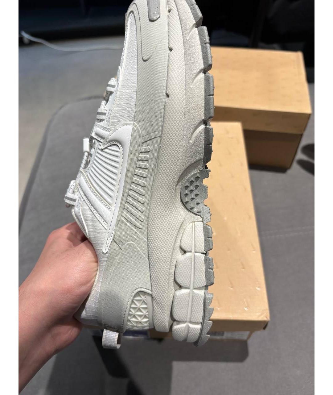 NIKE Белые текстильные низкие кроссовки / кеды, фото 5