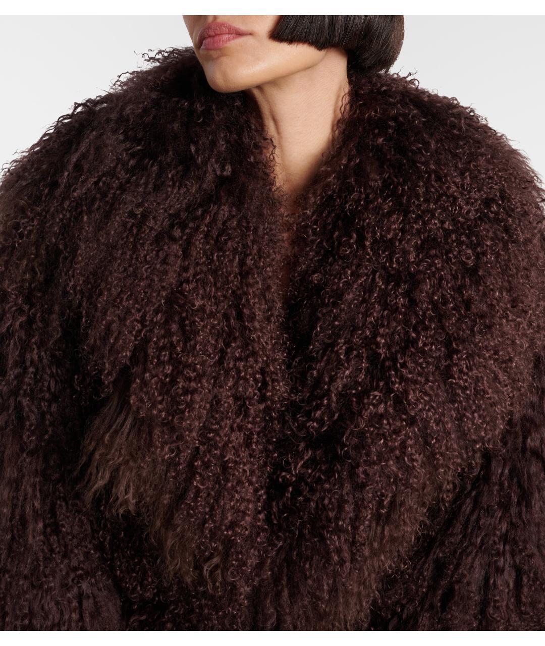 SELF-PORTRAIT Коричневая меховая шуба, фото 8
