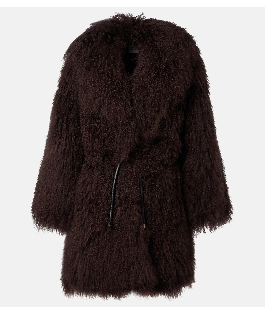 SELF-PORTRAIT Коричневая меховая шуба, фото 9