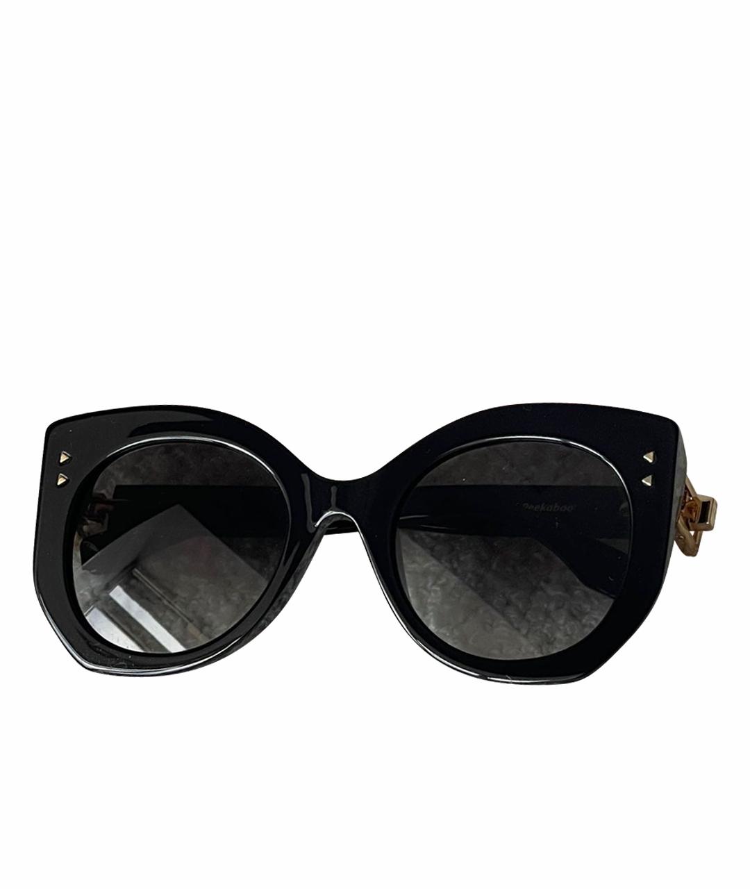 FENDI Черные пластиковые солнцезащитные очки, фото 1