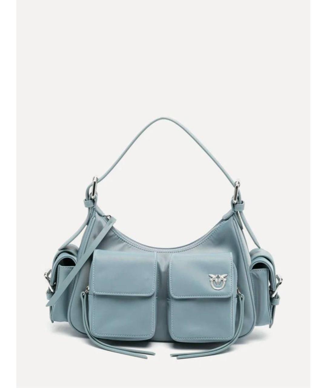 PINKO Голубая кожаная сумка через плечо, фото 8
