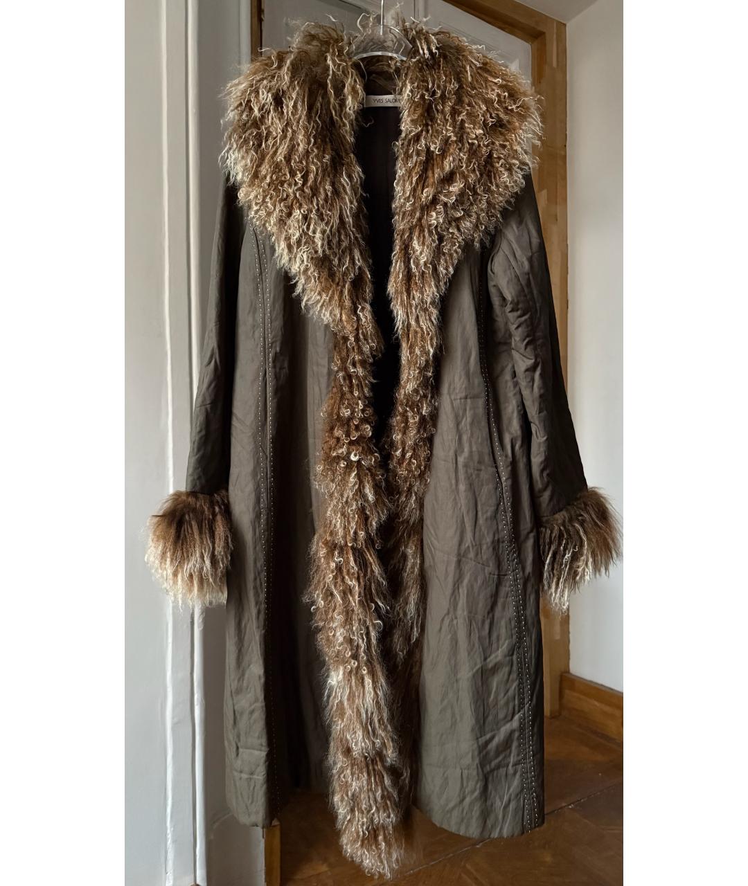 YVES SALOMON Хаки деним пальто, фото 6