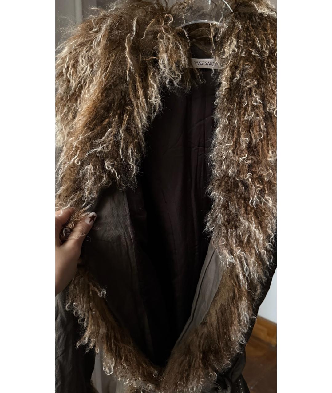 YVES SALOMON Хаки деним пальто, фото 4