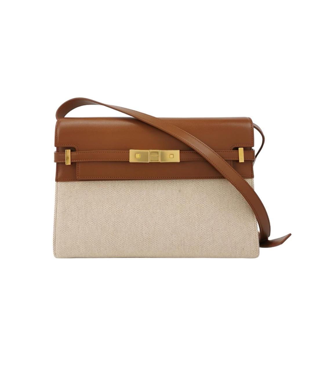 SAINT LAURENT Коричневая кожаная сумка через плечо, фото 9