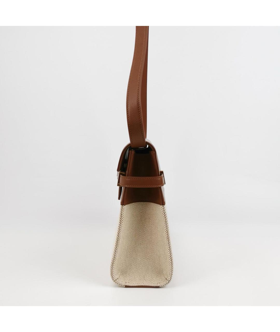 SAINT LAURENT Коричневая кожаная сумка через плечо, фото 2