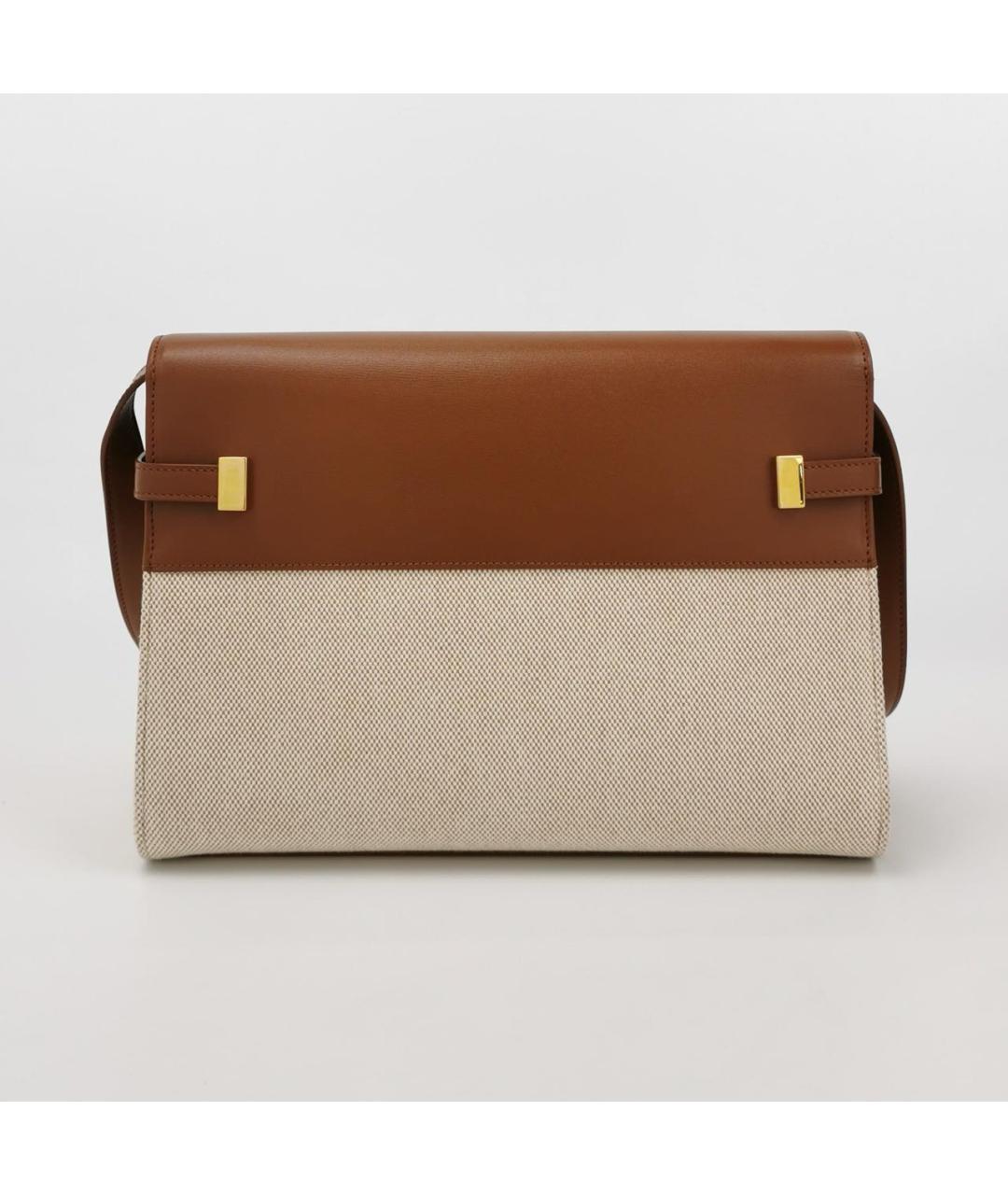 SAINT LAURENT Коричневая кожаная сумка через плечо, фото 4