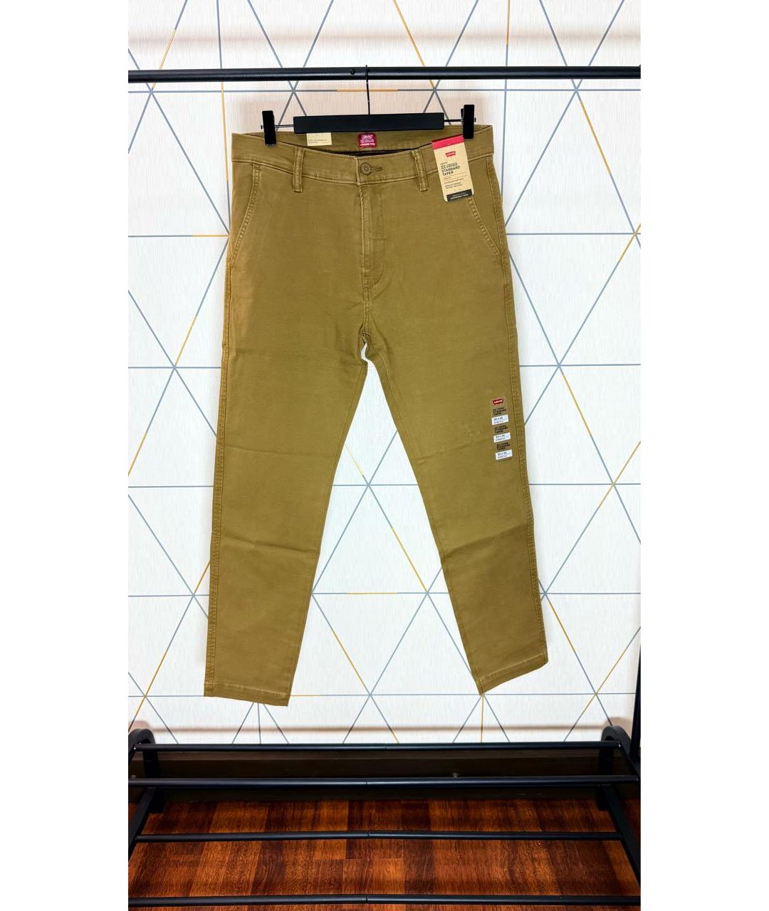 LEVI'S Коричневые хлопко-эластановые повседневные брюки, фото 5