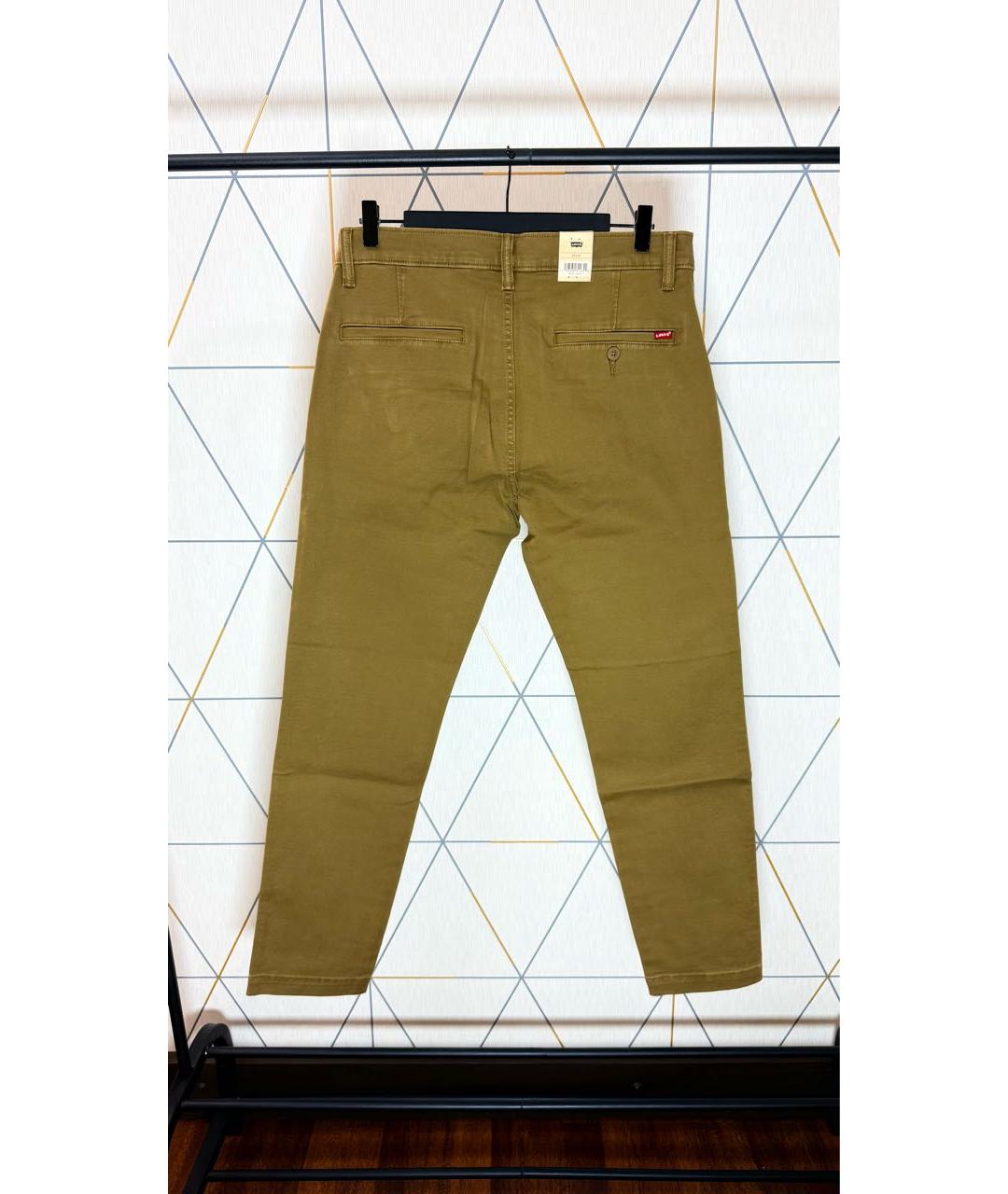 LEVI'S Коричневые хлопко-эластановые повседневные брюки, фото 2