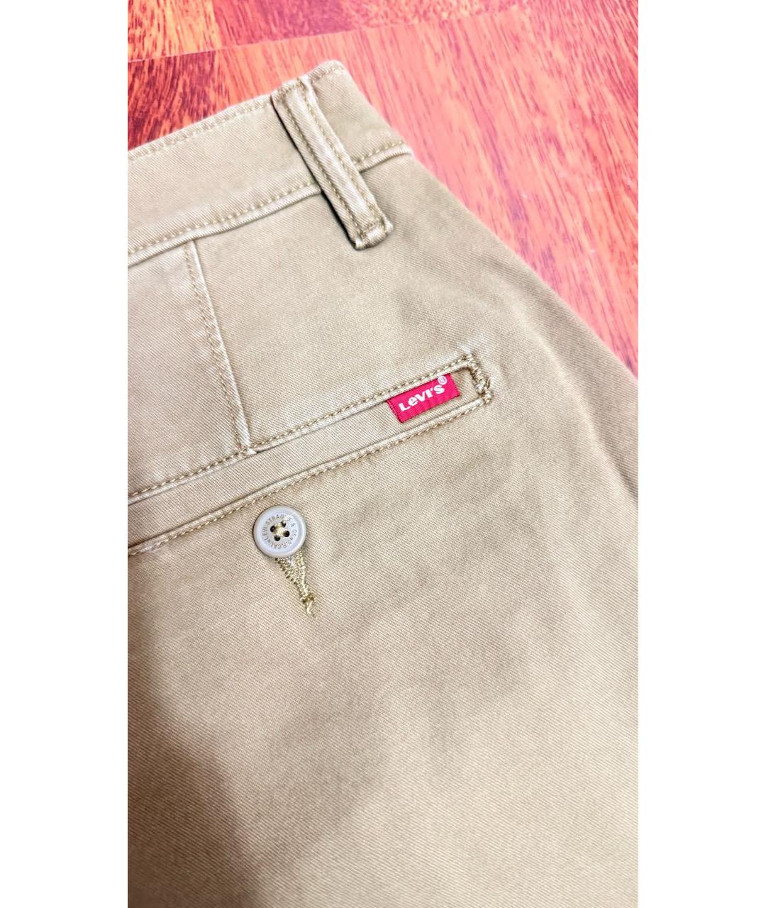 LEVI'S Коричневые хлопко-эластановые повседневные брюки, фото 4