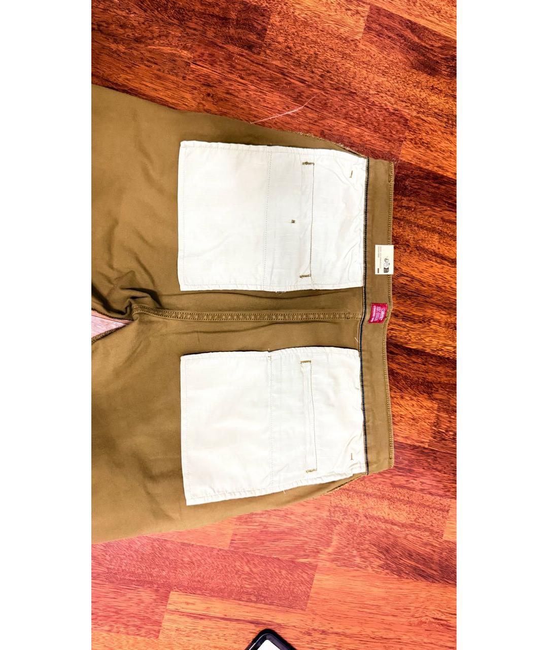 LEVI'S Коричневые хлопко-эластановые повседневные брюки, фото 3