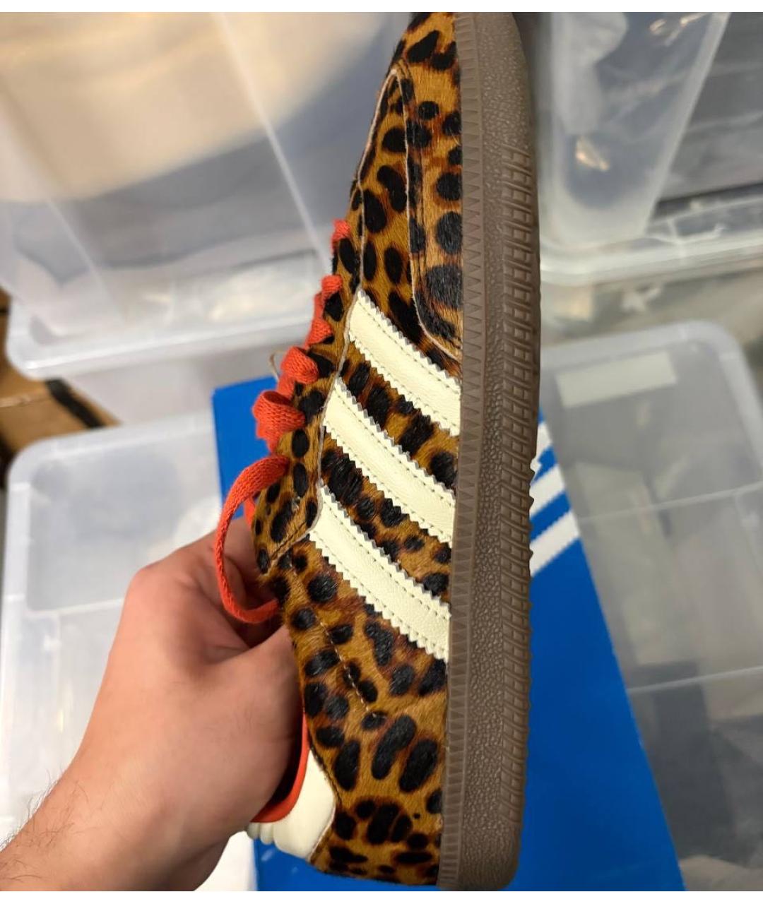 ADIDAS Коричневые кожаные кеды, фото 3