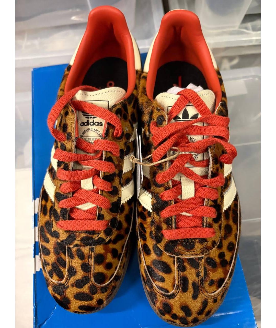 ADIDAS Коричневые кожаные кеды, фото 2