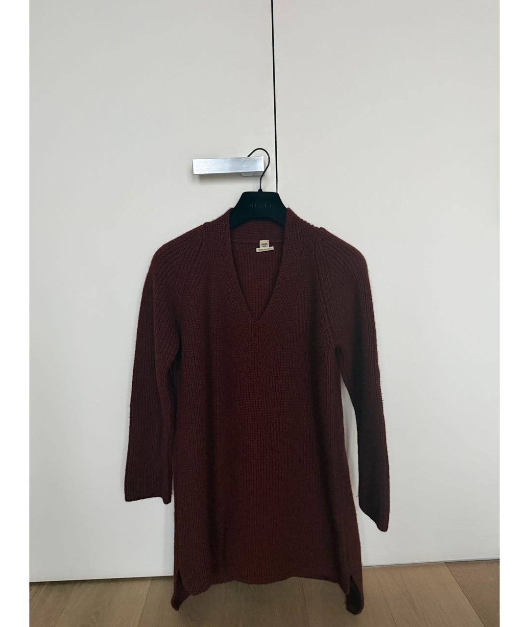 HERMES Бордовый шерстяной джемпер / свитер, фото 5