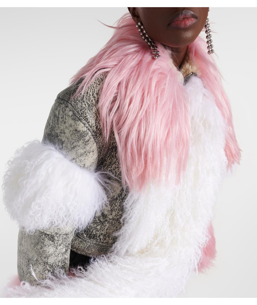 THE ATTICO Серая кожаная дубленка, фото 3