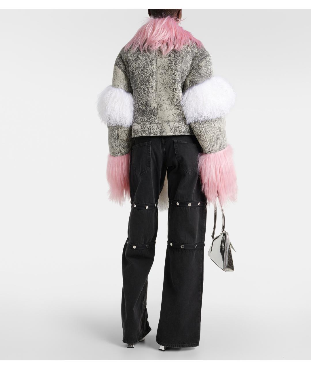 THE ATTICO Серая кожаная дубленка, фото 5