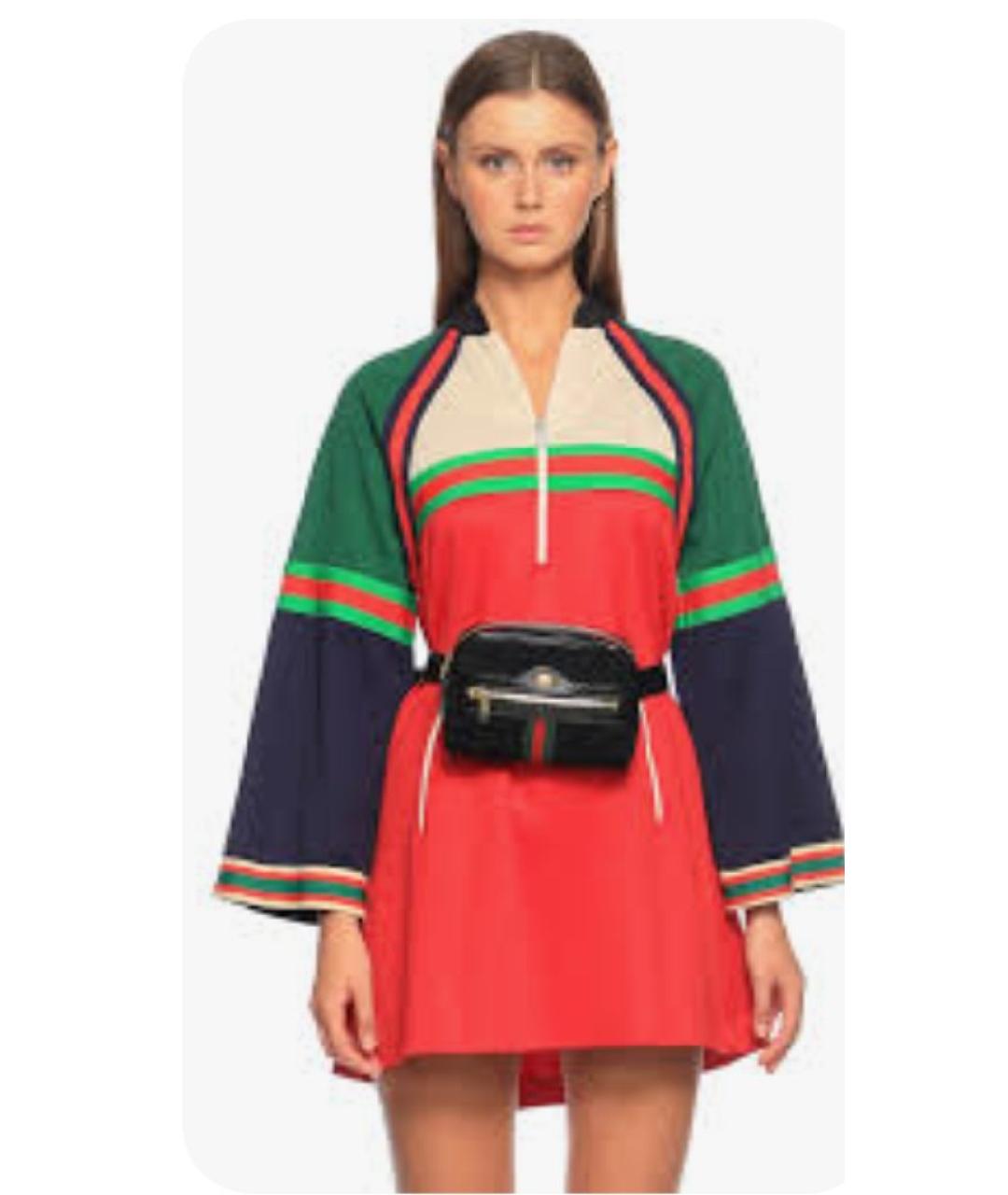 GUCCI Мульти полиэстеровое повседневное платье, фото 3