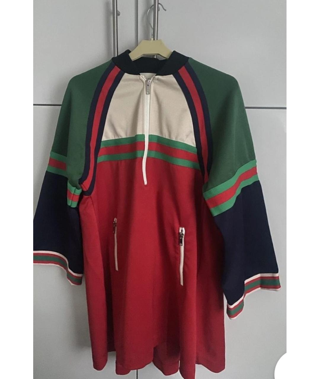 GUCCI Мульти полиэстеровое повседневное платье, фото 10