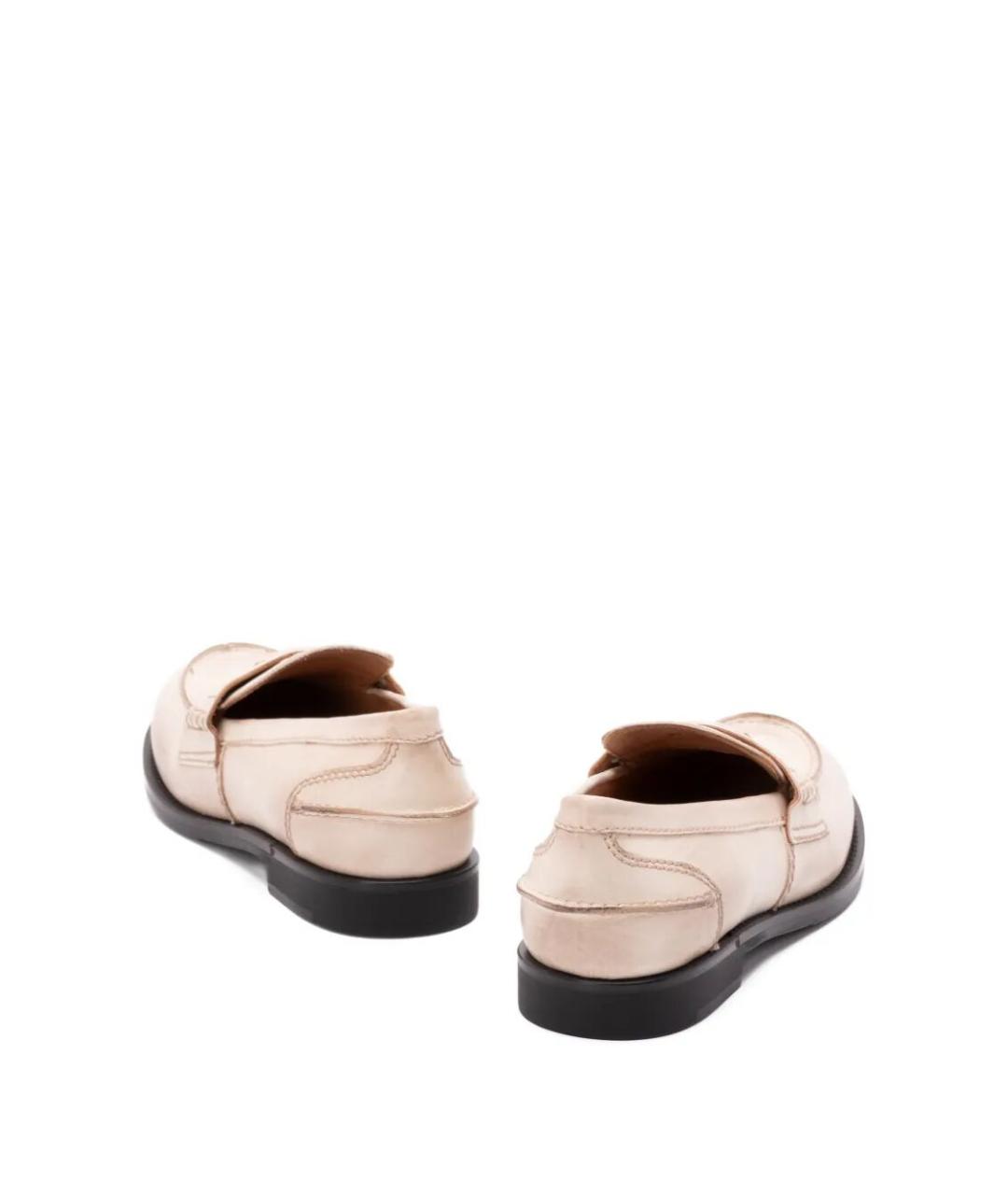 MIU MIU Бежевые кожаные лоферы, фото 3