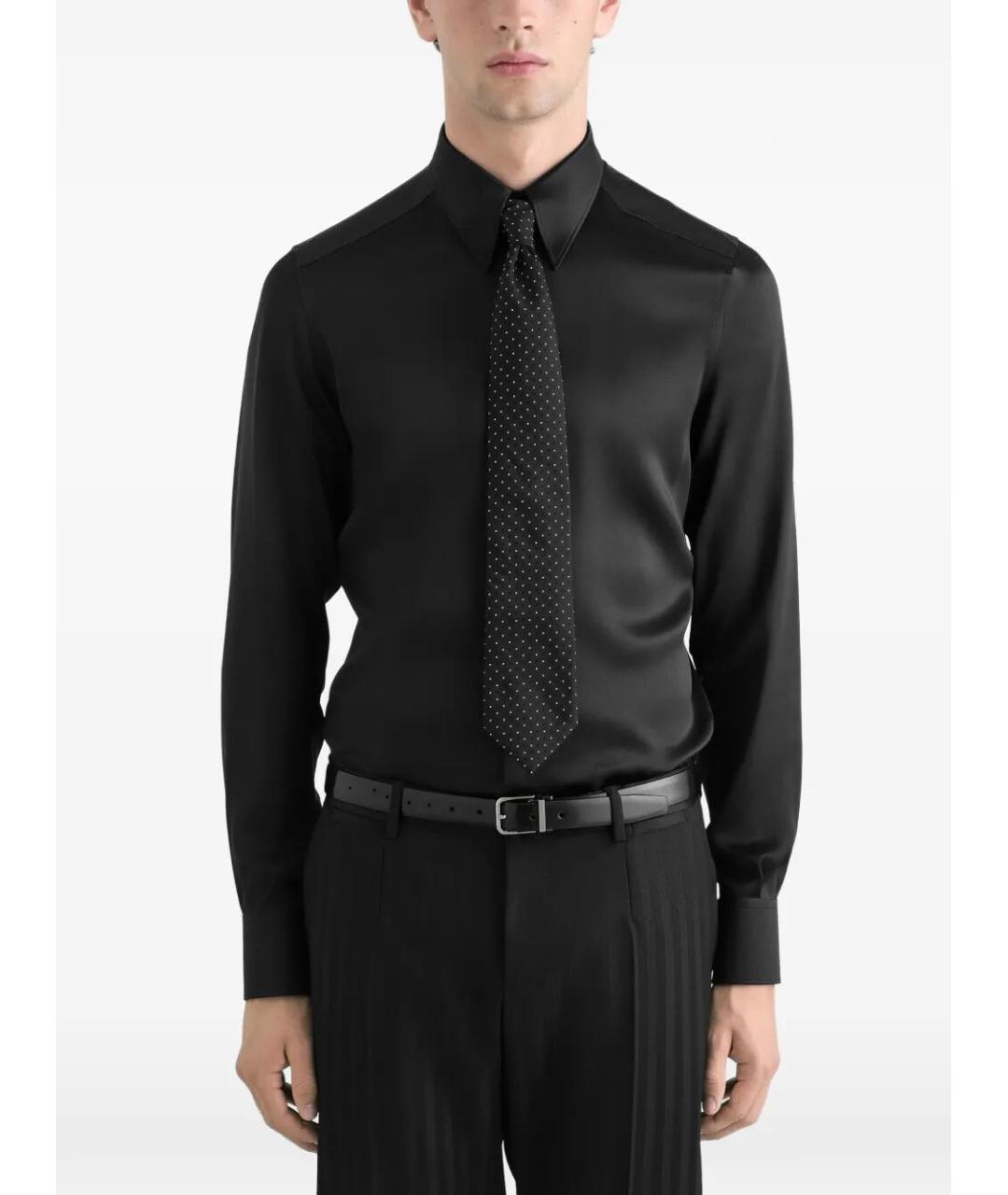 DOLCE&GABBANA Черный шелковый галстук, фото 2